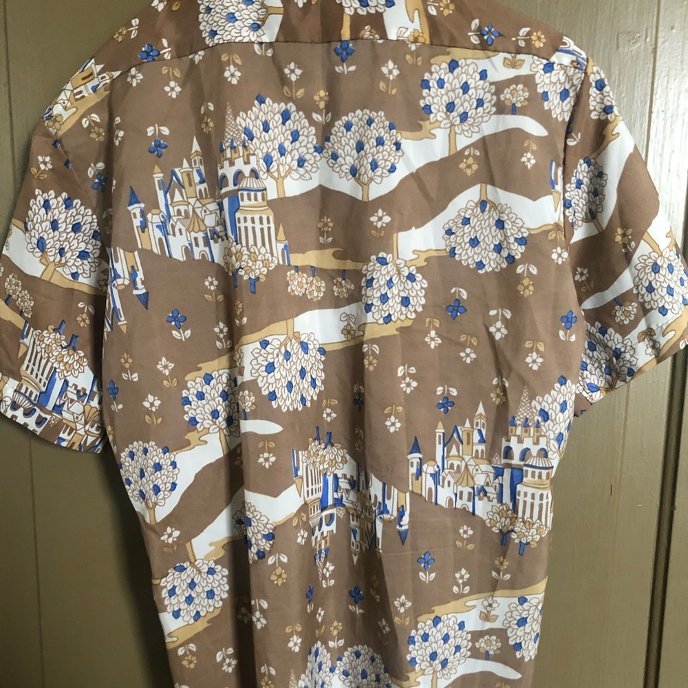 Cellini Trees + Castles Textured Poly Button Down - Picture 2 of 3